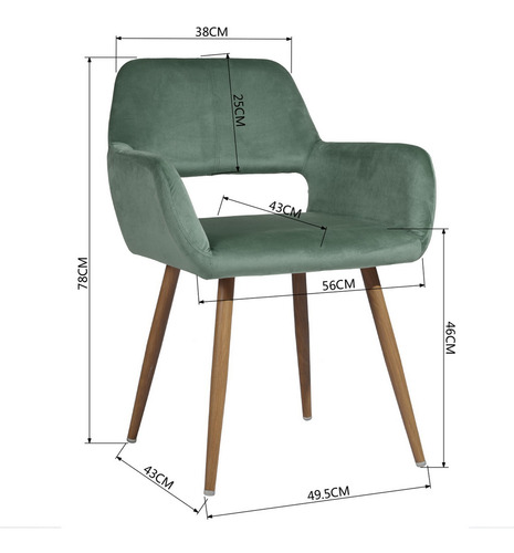 Imagen 3 de 6 de Pack 4 Sillas Comedor Sitial Cromwell Terciopelo