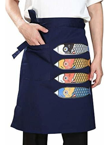 Dingtuo Sushi Apron Chef Waist Apron Japanese Half Apro