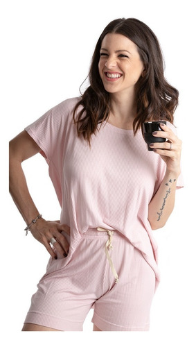 Imagen 5 de 8 de Remera Alondra Pijama Manga Corta Morley Verano Dama Jelue