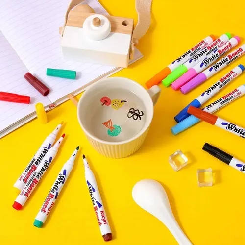 Plumones Mágicos + Cuchara Dibujo Fácil En Agua 12 Piezas