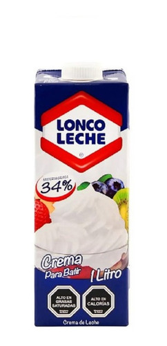 Crema Para Batir Larga Vida Loncoleche 1 Litro( 1uni) Super