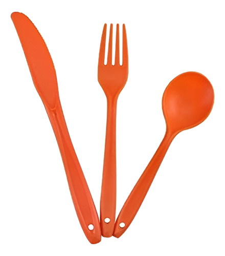 Vajilla De Plastico Resistente Ideal Para Camping Naranja