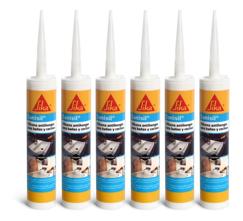 Sika Sanisil Silicona Acida 300cc Pack X6 Unidades