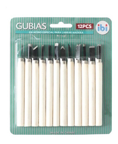 Juego Gubias Set De 12 Unidades Mango De Madera