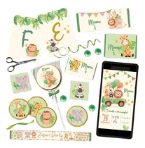 Comprar Kit Imprimible Personalizado Candy Cumple Safari Animales