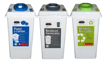 Comprar Estacion De Reciclado Colombraro 3 Cestos Adosables 60 Lts