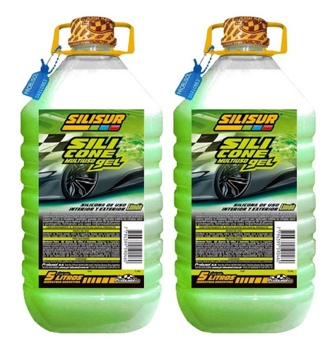 Silicona Perfumada En Gel Multiuso Carwash 5lts Pack 2un Color Limon