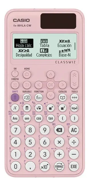 Calculadora Casio Escuela Y Universidad Fx-991lacw Rosada Color Rosa Pálido