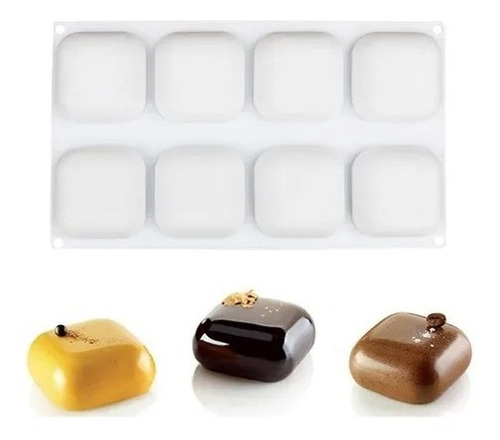Imagen 1 de 7 de Molde Silicon Para Hornear, Jabones, Gelatina, 8 Cavidades