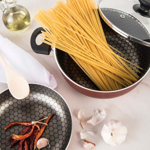 Batería De Cocina 10 Piezas Cinsa Magnífica Rojo Metálico