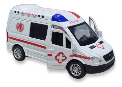 Carrinhos Miniaturas Vans De Serviços De Emergência 1:32 Cor Branco