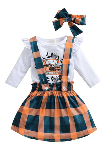 Traje De Falda Con Tirantes Para Halloween Para Niña 6144