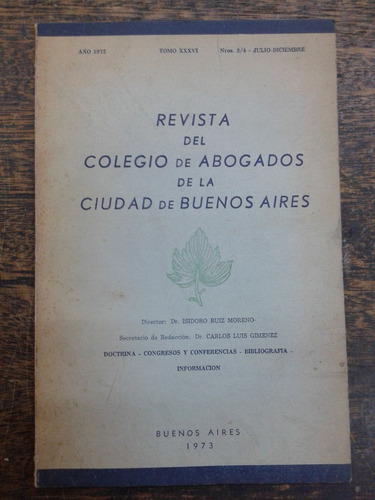 Revista Del Colegio De Abogados De Bs As * Nº 3/4 Julio 1973