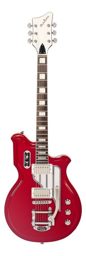 Guitarra eléctrica Eastwood Airline Map DLX de caoba red con diapasón de palo de rosa