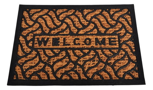 Felpudo Rustico Coco Goma 40x60 Welcome Bienvenidos Entrada