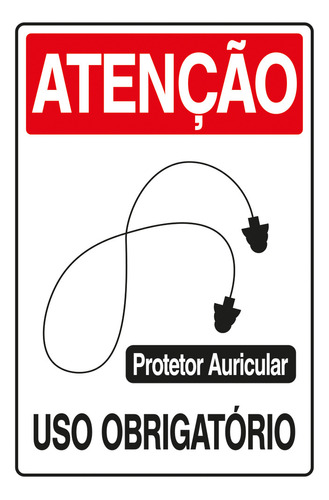 Placa Atenção Protetor Auricular Uso Obrigatório - S-200 F9e
