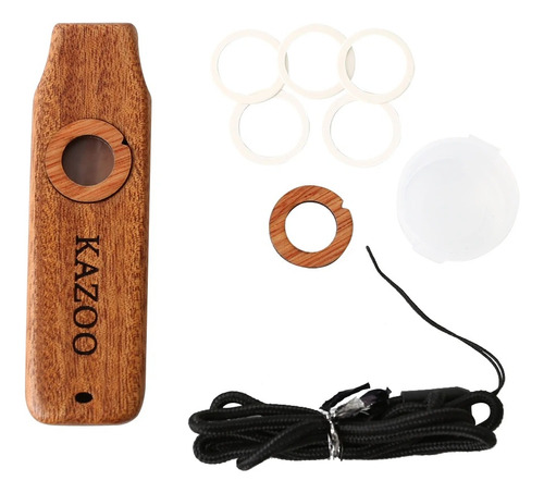 Flauta Kazoo De Madera Con Cordón