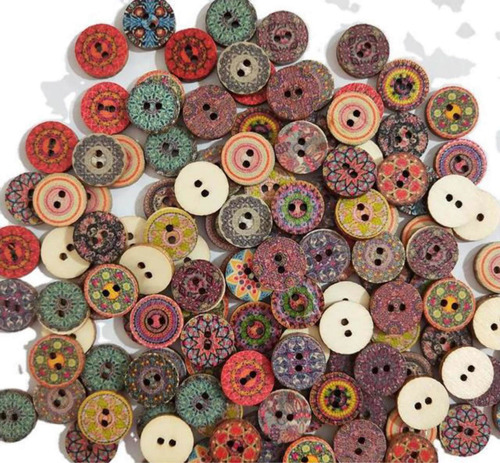 50 Distintos Botones De Madera Vintage