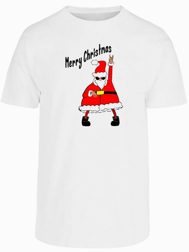 Playera Hombre Navideña- Merry Christmas Santa Claus Mod. 18