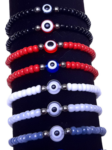 Pulsera Tobillera Ojo Turco Mostacillas Colores Varios