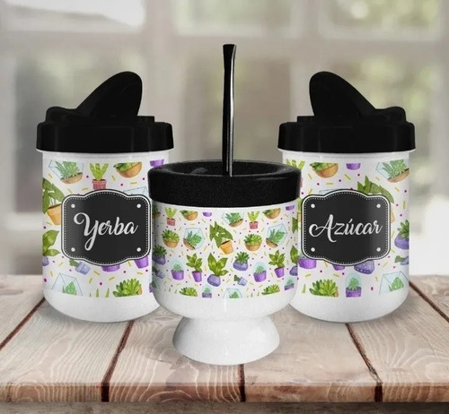 Juego Mate Personalizado Mate Yerbera Azucarera
