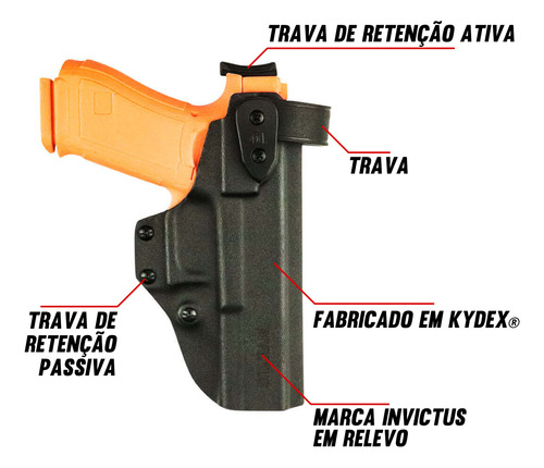 Turn Modular + Coldre Trust Invictus Kydex Glock G17 G19 G22