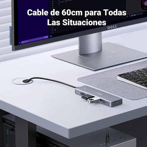 Ugreen 60812 Hub Usb-a 5 En 1, Negro, 3 Usb 3.0