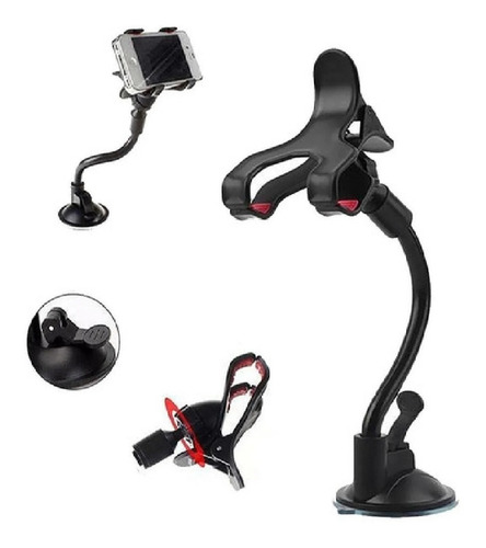 Imagen 2 de 3 de Soporte Auto Universal Pinza Brazo Flexible Celulares Gps