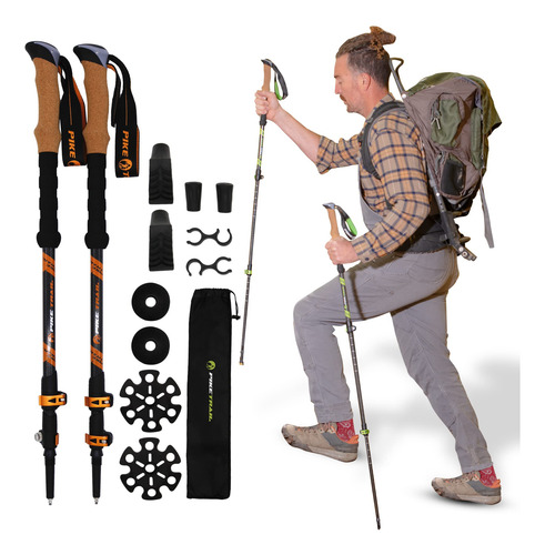 Pike Trail Bastones De Trekking Fibra De Carbono Ajustables