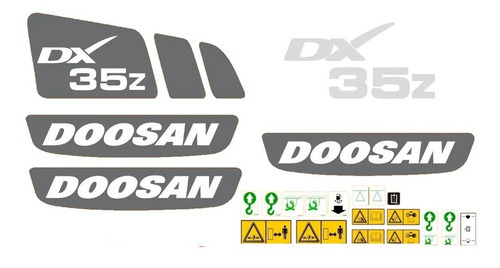 Adesivos Mini Escavadeira Doosan Dx35z Dx 35z Ca-17502 Mq