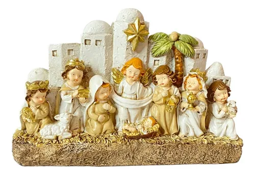 comprar Pesebre Cabaña Establo 11 Piezas Navidad Jesus 16x22cm Italy