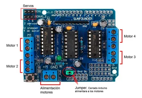 Placa De Expansion Shield Driver L293d P/arduino Emakers
