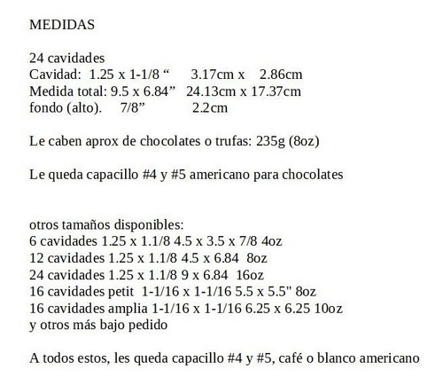 Charola Inserto Chocolates Trufas 24 Cavidades Dorado, 25pza