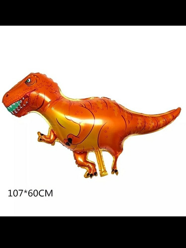 Globo Metalizado De Dinosaurio Naranja. Size: 107*60cm. 4$