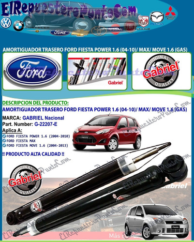 Amortiguador Trasero Ford Fiesta Power 1.6/ Max/ Move 1.6