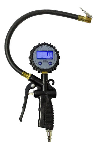 Calibrador De Pneus Digital C/ Bico De 0-200 Psi Cabo 1/4