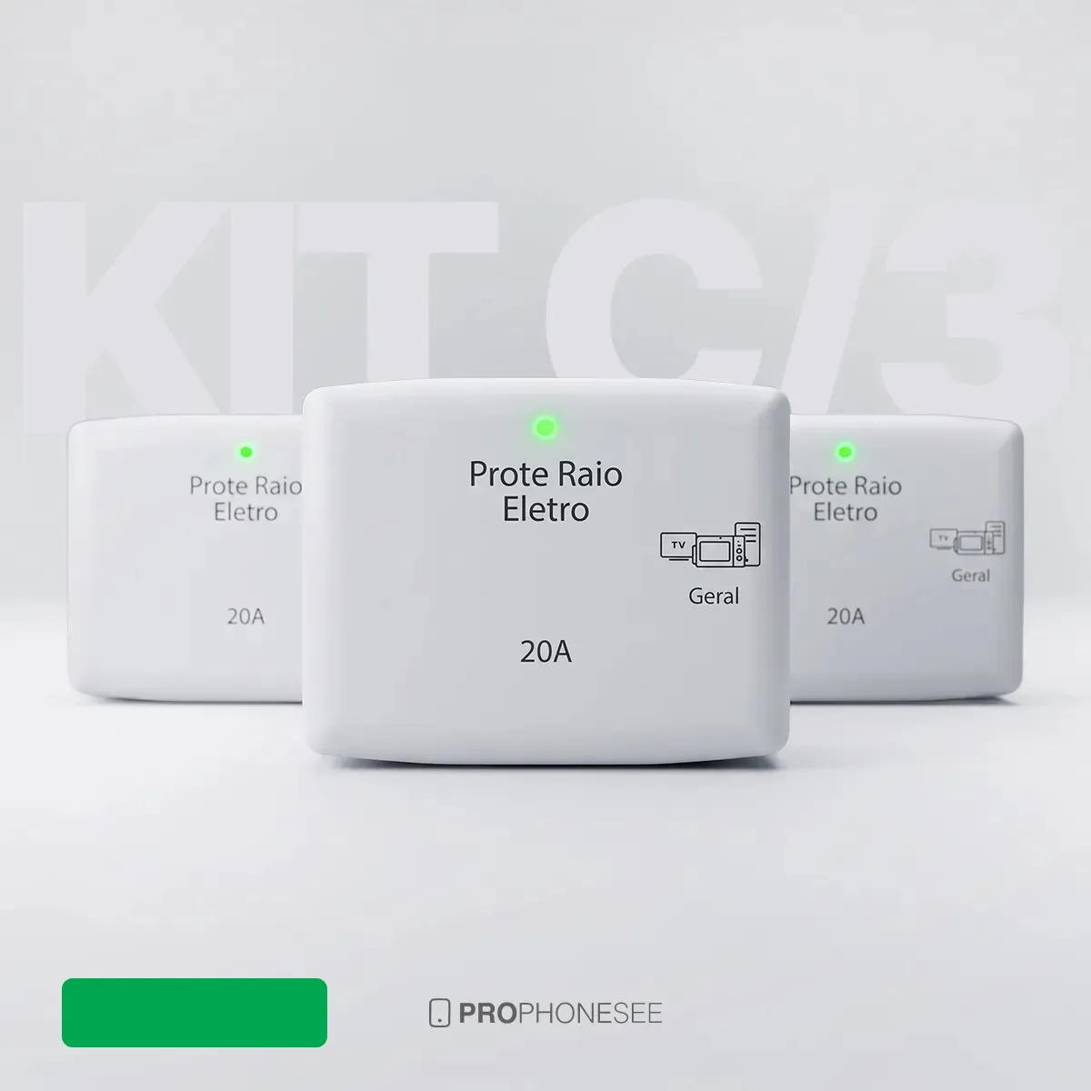Kit Prote Raio Bivolt 20A DPS Protetor Contra Surtos Elétricos Queda Energia De 3 Pinos Pra Eletrodoméstico Geladeira Freezer TV Lavadora Ar Condicionado Microondas Air Fryer Secador Picos Oscilações