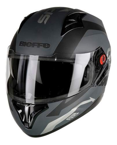 Capacete Bieffe B-40 Speed Preto Chumbo Fosco/prata 56