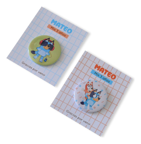 Souvenir Cumpleaños: Bluey X15u Pin 55mm