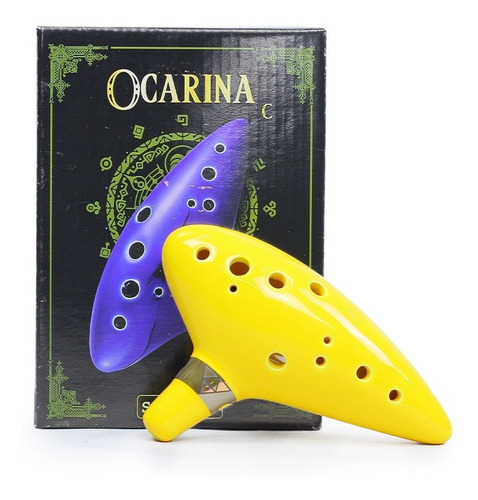 Flauta Ocarina Cerâmica Standard 12 Furos Em C Dó C/ Bag
