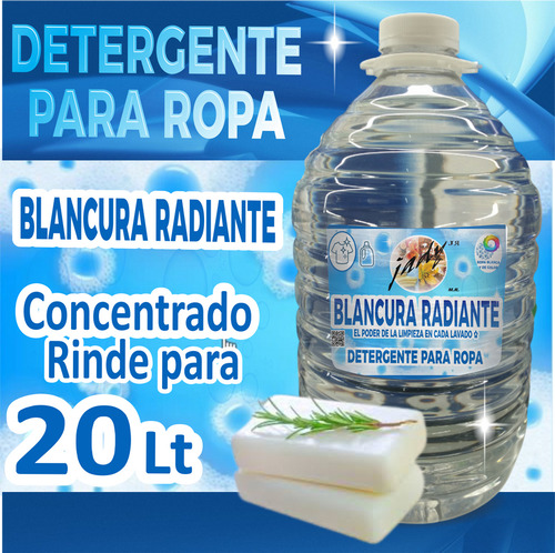 Detergente Ropa Blancura Radiante Rinde 20 Lt Plim33c20