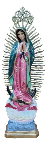 Virgen De Guadalupe Yeso 50 Cm. Artesanías Ortíz León