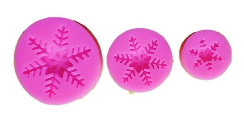 Moldes De Silicon Copos De Nieve Navidad Kit 3 Pzas Fondant