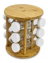 Comprar Especiero Condimentero Giratorio X12 Redondo Bambu