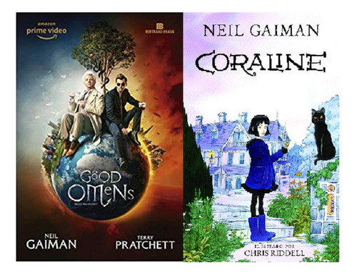 Kit 2 Livro Neil Gaiman Good Omen Belas Maldições + Coraline