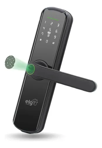 Fechadura Digital Biometrica Inteligente Elg Shfb700 Wi Fi Abertura Por Biometria Senha Cartao De Proximidade Aplicativo Ou Chave De Emergencia Preto