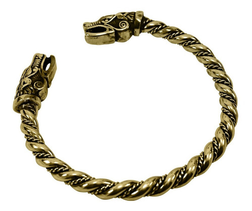 Esclava O Brazalete Vikingo En Bronce Lobo Fenrir