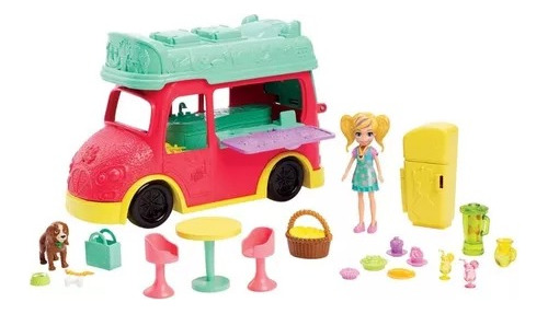 Polly Pocket Camion Bebidas Licuado Muñeca Y Camioneta
