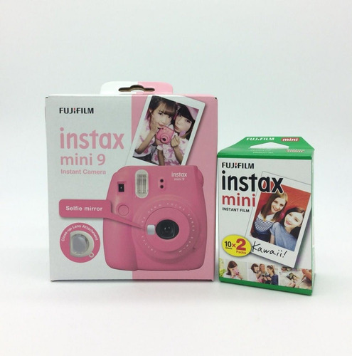 Câmera Fuji Instax Mini 9 Rosa Flamingo + 20 Poses
