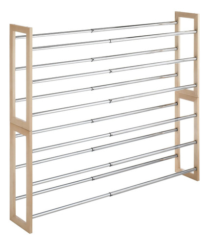 Zapatero Extensible De 3 Niveles - Apilable - Madera Na...